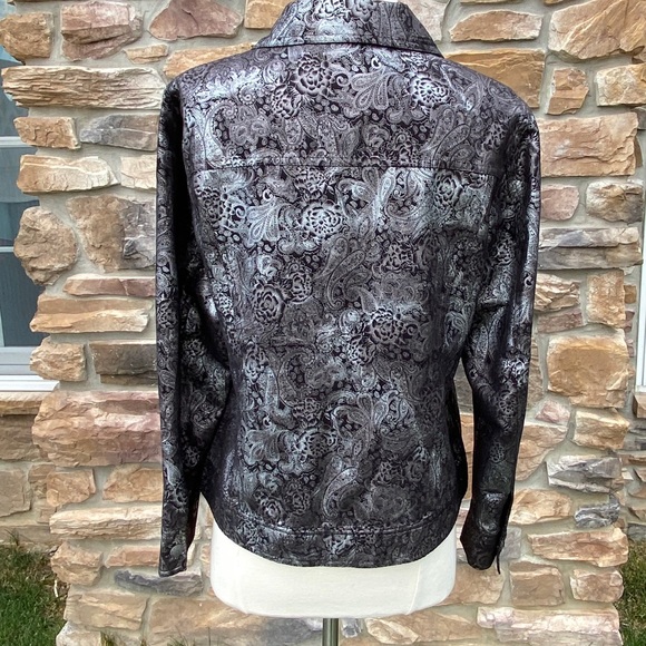Chicos Jacket Black & Silver Design - Picture 10 of 16